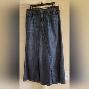 Maurices Dark Blue Flare Denim Skirt